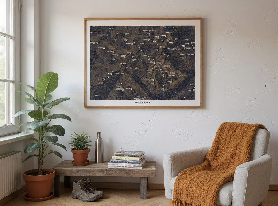 Topografische Bergkarte der Grajischen Alpen mit Höhenlinien