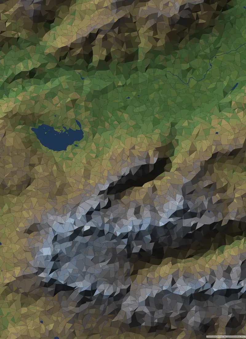 Topografische Bergkarte Stil Bergkristall – abstrakt-kubistisches Terrain