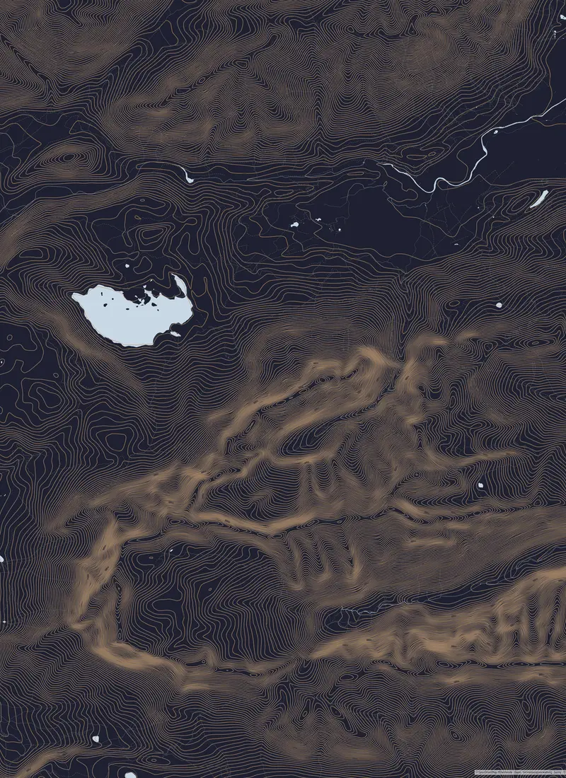 Topografische Bergkarte Stil Höhenlinien – minimalistisch mit Isolinien